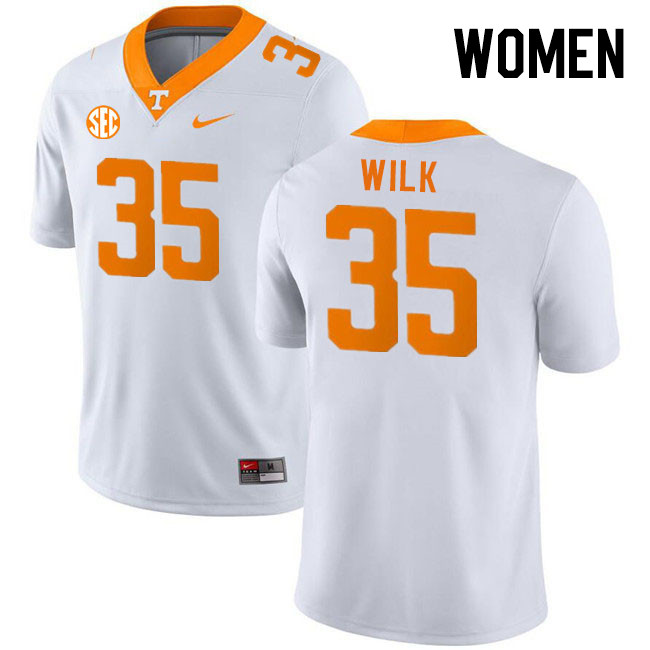 Women #35 Patrick Wilk Tennessee Volunteers College Football Jerseys Stitched Sale-White